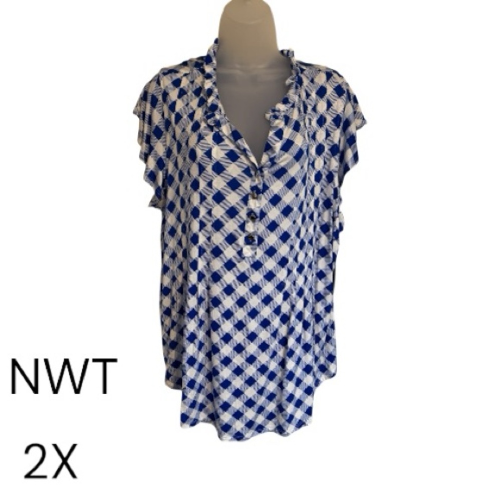 NWT  KIM ROGERS  SUMMER TOP   2X PLUS     #CL4